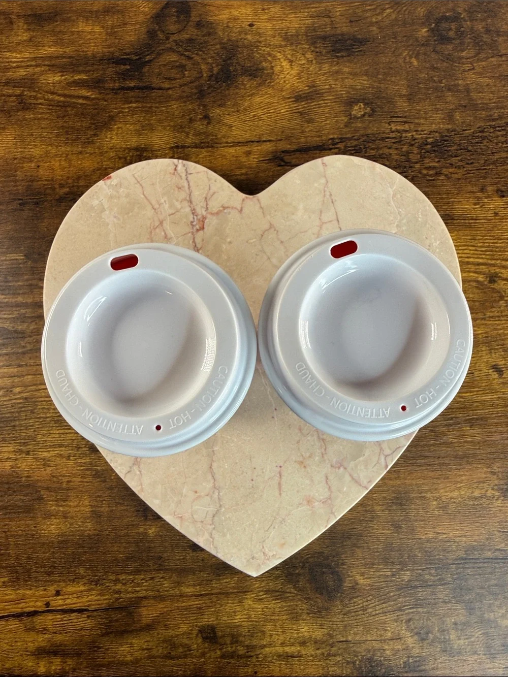 Starbucks Red Holiday Cups with Green Logo and White Lids (Pair)